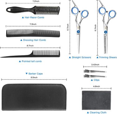 Набір перукарських ножиць Moocii Набір ножиць для волосся 10 шт. Набір професійних гострих ножиць для стрижки волосся 6.7 Довжина легкі перукарські ножиці ножиці для стрижки волосся ножиці для полегшення стрижки волосся10 шт. ножиці для проріджування ножи