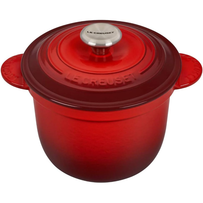 Кокотниця Le Creuset Every з чавуну, 18 см, 2 літри, кришка з потірією (Kirschrot)