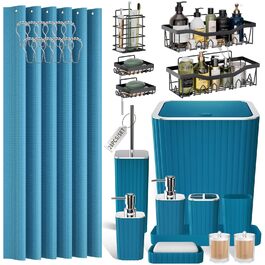 розмір: набір для ванної кімнати + штора для душу + органайзер для душу