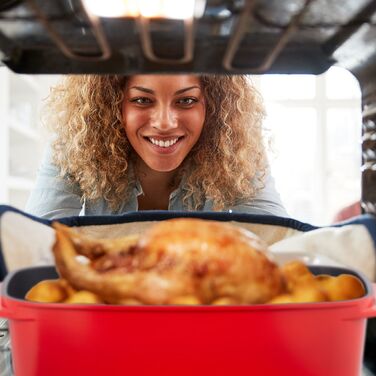 Каструля для тушкування Relaxdays з кришкою, червона