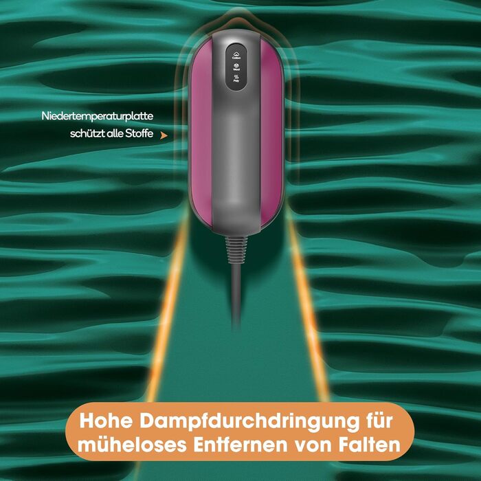 Праска Newbealer: компактна туристична праска, 1200W, 3 режими, швидкий нагрів 45с, зелений/пісочний колір