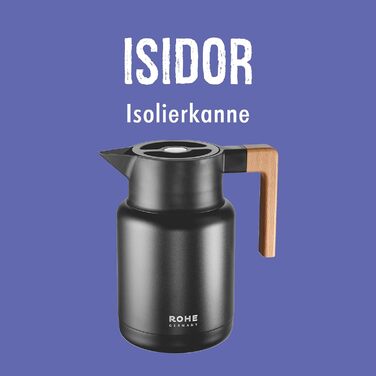 Термос Rohe Germany Isidor, 1.4 л, з нержавіючої сталі, чорний