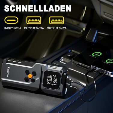 Powerbank Starthilfe 4000A: Зарядний пристрій для авто, SUV та мотоциклів з LED ліхтариком