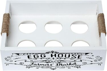 Підставка для яєць Clayre & Eef 6H1396 Vintage, 6 яєць, дерев'яна коробка