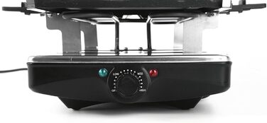 GOURMETmaxx Raclette з Фондю 2-в-1 | Набір для 8 осіб – ідеальний для вечірок | Ракле-фондю комбінація з 8 сковородами, лопатками та виделкою