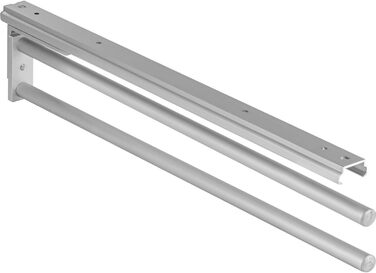 Рушникосушка Gedotec H6008 двоплечова висувна ука довжина 465 мм сріблястого кольору рушникосушка для ванної та кухонної шафи