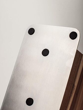 Магнітний ножовий блок Acacia Wood - Двосторонній тримач для ножів без ножа з дерев'яним магнітом Ножова дошка з обох сторін (металева основа)