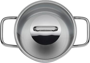 Набір кухонного посуду Silit Extra Cook: каструлі 16/20/24 см з кришкою, ковшик 16 см, мірна шкала, широке вушко, придатний для миття в посудомийній машині, з нержавіючої сталі Crominox