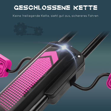 Дитячий карт, педальний, з регульованим сидінням, для використання в приміщенні та на вулиці, від 5 років, рожево-чорний, 121 x 58 x 61 см