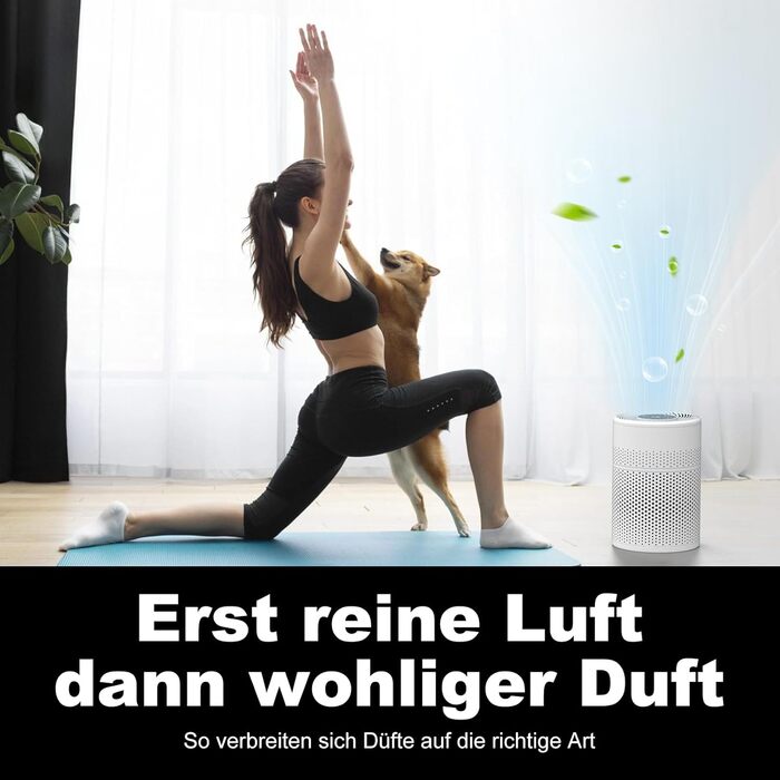 Повітряочисник для спальні KJ1-6 з HEPA H13 фільтром, активованою системою вугільного фільтра, функцією ароматерапії, 360° циркуляцією повітря, нічним світлом та тихим режимом