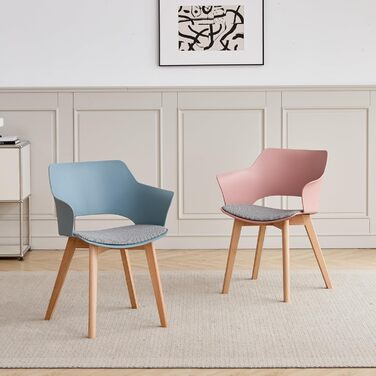 GrandCA HOME Кухонні стільці, набір 8 шт., зелені, з масивними дерев'яними ніжками, для кухні, вітальні, спальні