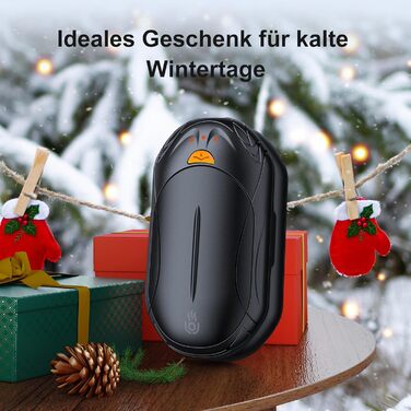 Електричні грілки для рук OUTJUT 6000mAh, 2 шт., USB, 3 режими нагріву, для спорту, кемпінгу, чорні