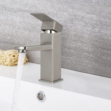 Змішувач для ванної кімнати з нержавіючої сталі, однолеверний, для умивальника, під високий тиск, з підключенням до гарячої та холодної води