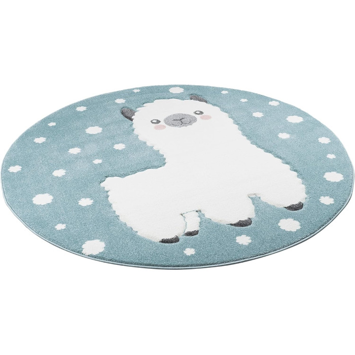 Килимок дитячий Pergamon Maui Kids Alpaca Pastel Blue Round, 3 розміри 160 см