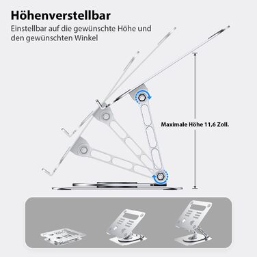 Підставка для ноутбука CreaDream: регульована, 360° обертання, для 10-17