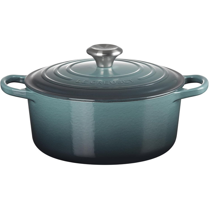 Каструля чавунна Le Creuset Signature, 22 см, 4,2 л, для всіх типів плит включаючи індукційну (Ocean)