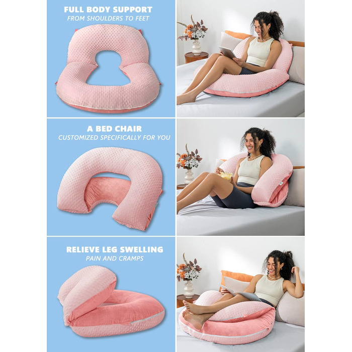 Подушка для читання INSEN Dot Velvet-pink Basic