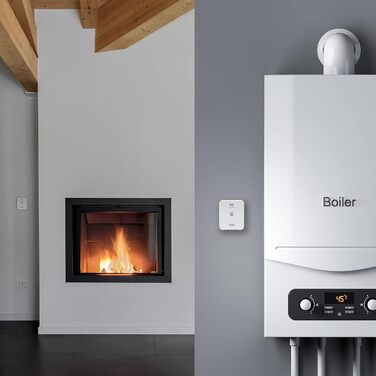 Детектор чадного газу ABUS COWM370 - датчик CO з 7-річним сенсором, гучний сигнал 85 дБ, кнопка тестування та 3 роки роботи від батареї - білий, 1 шт., без дисплея