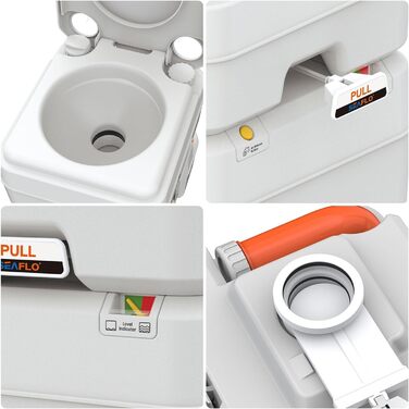 Інноваційна портативна інжекторна туалет Seaflo LIGHTEU 4.75 Gallonen для кемпінгу, дому та автодому