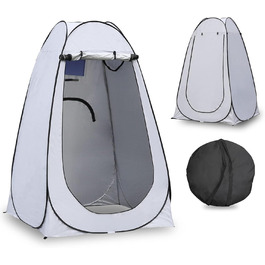 Намет-роздягальня Pop-Up для туалету, сірий, 150x150x190 см. Розкладний намет для туалету, душу, пляжу, риболовлі, кемпінгу. Водонепроникний, з UV-захистом, з сумкою для перенесення