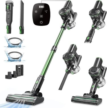 Бездротовий акумуляторний пилосос Vexilar V9PRO: 500W, 45Kpa, 60 хвилин роботи, LED дисплей, для твердих поверхонь, килимів та шерсті тварин