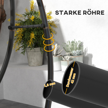 Підставка для гамака у формі C, металева, зі стійкою основою, чорного кольору, до 150 кг