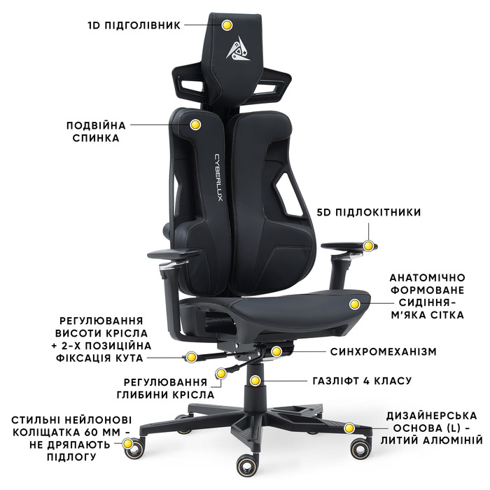 Геймерське крісло Cyberlux V10 Black (арт. GM-V10 PB)