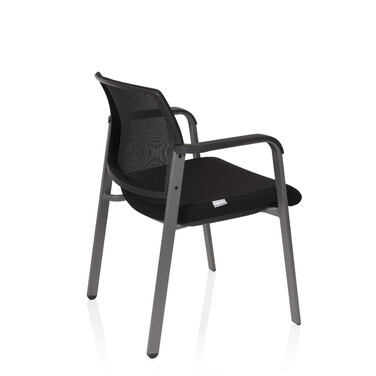 Крісло для відвідувачів / Конференційне крісло MEET сірий сітка / тканина чорний hjh OFFICE