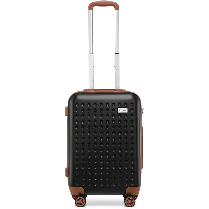 Чохол-валіза KONO, 57x38x24 см, 20 дюймів, ABS, TSA-замок, чорний