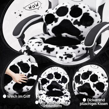 Ігровий крісло Dowinx з підніжкою, ергономічний геймерський крісло для ПК, комфортний крісло для дорослих, рожево-білий (чорно-білий)