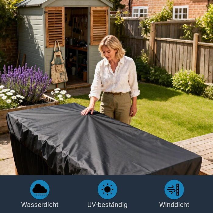 Накладна захисна покривала для садово-патіо меблів Awnic 150x120x71 см, важка, 420D Oxford, водонепроникна, анти-UV, стійка до розривів