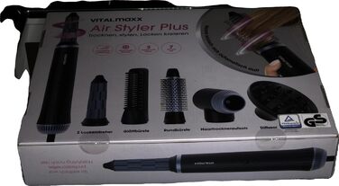 Мультистайлер VITALmaxx Air Curler Plus 6-в-1 бігуді, фен, щітка та дифузор, 1500 Вт