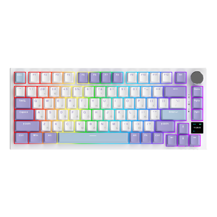 Бездротова механічна клавіатура Ajazz AK820 PRO PRO 75% Gift Switch White RGB   (AK820PRO-G-PWB)