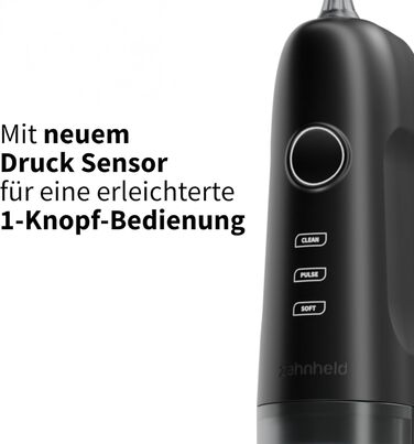 Електрична зубна щітка та іригатор Zahnheld Gero G3 AQUADENT чорного кольору: звукова щітка, очищення міжзубних проміжків, датчик тиску, таймер, USB-C