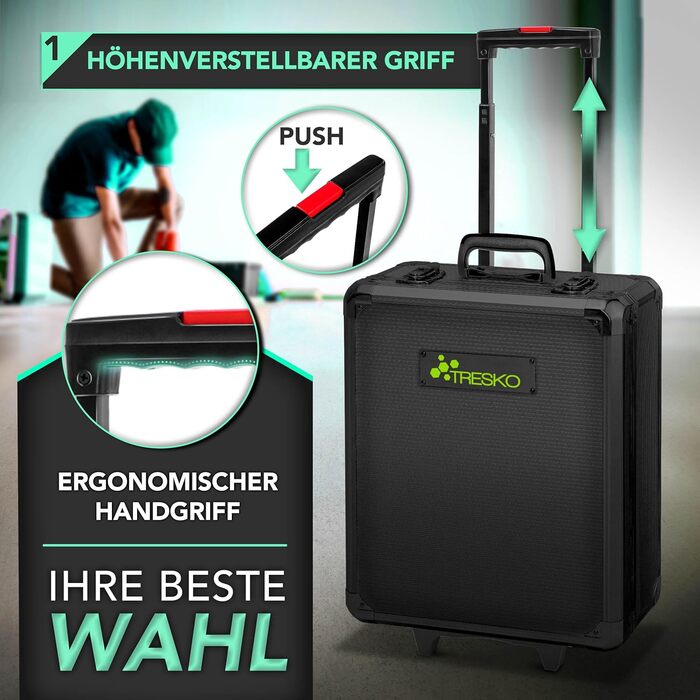 Набір інструментів TRESKO 1400 предметів у кейсі: професійний валіза з інструментами з Cr-V сталі (зелений)