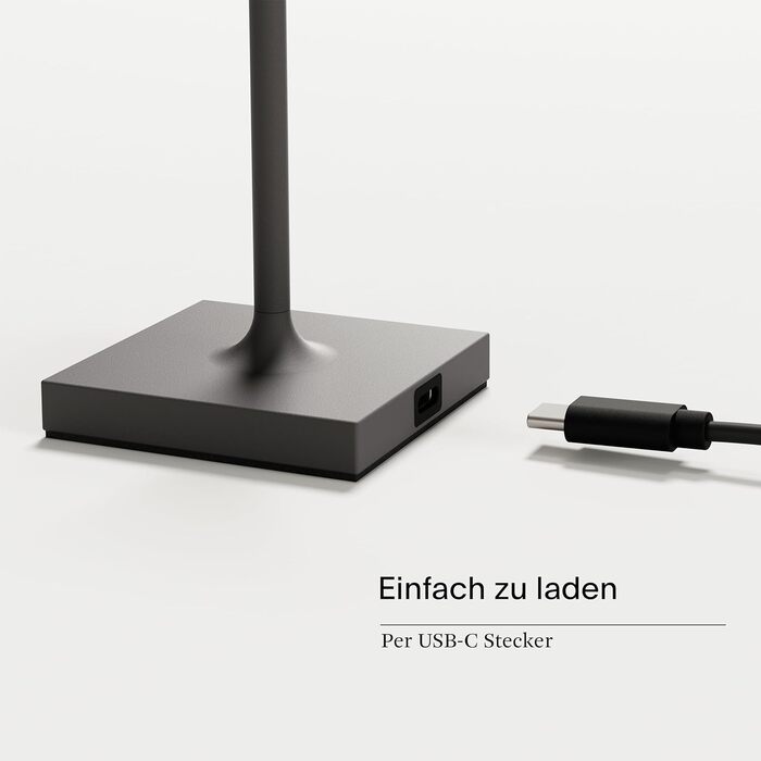 LED-лампа SIGOR Nuindie 2.0: бездротова, диммувана, для дому та вулиці, IP54, 38 см, USB-C, 12 год, графітовий