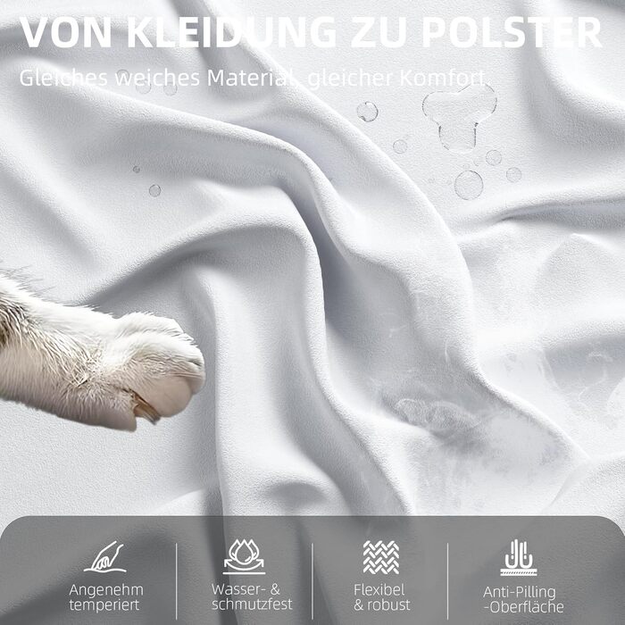 Ігровий крісло Dowinx з регульованою висотою масажного поперекового підтримувача, ергономічний дизайн, м'яка мікрофібра велюр, посилене сидіння, підголовник та підніжка в комплекті, регулювання на 155°, (Білий, Титан)