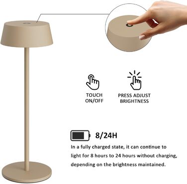 LED акумуляторні настільні лампи K-Bright (2 шт.), тепле біле світло 3000K, диммування, для дому та саду