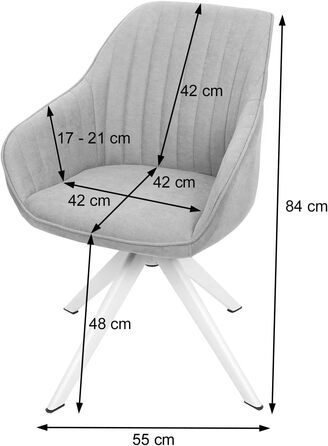 Крісло Mendler для обідньої зони HWC-K27, кухонне крісло з підлокітниками, поворотне, тканина, ліловий