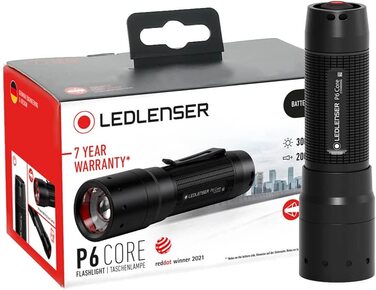 Ліхтарик з сердечником Ledlenser P6, підсвічування за індивідуальним замовленням завдяки вдосконаленій системі фокусування, 90 люмен, 6 годин роботи, надвисока яскравість