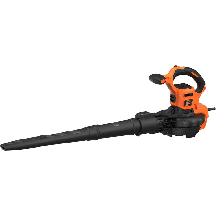 Black+Decker 3-в-1 електропристрій для прибирання листя BEBLV301 (3000 Вт) з подрібнювачем, решетом та мішком-рюкзаком 72л - висока швидкість видуву та регульована потужність всмоктування