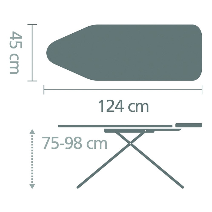 Прасувальна дошка Brabantia Ironing Tables C з підставкою для парової системи 124X45 см (108884), Білий