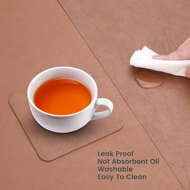 Набір підставок під гаряче YIHELU, 6 шт., штучна шкіра, зелений м'ятний/кремовий, миючіся, антиковзні