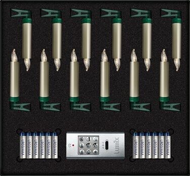 LED-іграшки для ялинки Lumix® Superlight Mini Metallic, комплект 12 шт. з IR-пультом, Cashmere