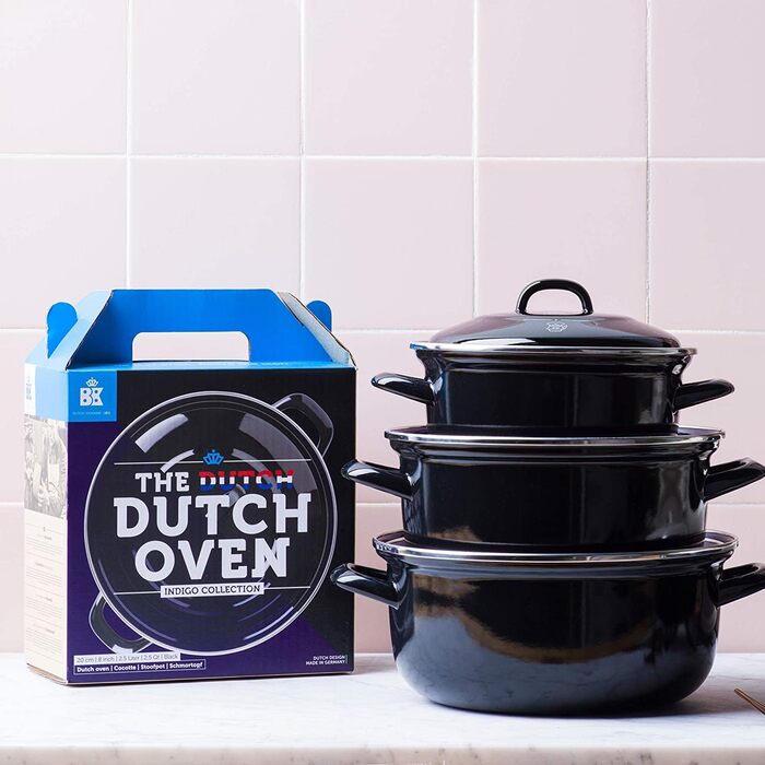 Каструля BK Indigo Dutch Heritage, 24 см/4.2 л, без PFAS, керамічне антипригарне покриття, індукційна, можна мити в посудомийній машині, можна ставити в духовку, чорна