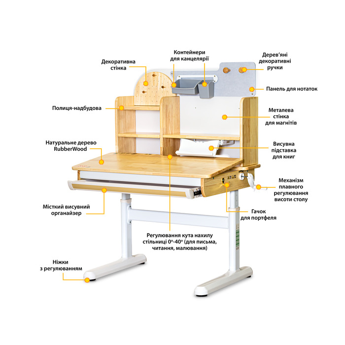 Дитячий стіл Mealux Timberdesk S (арт. BD-685 Wood S)
