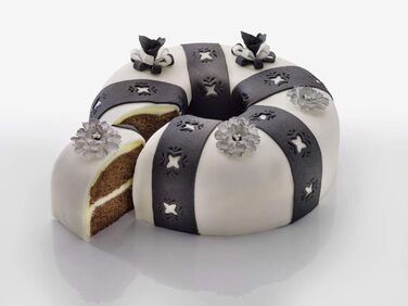 Форма для випічки Zenker 7813 Springform Crème Noir, діаметр 29 см, нержавіюча сталь, сірий/бежевий колір, з двома днами