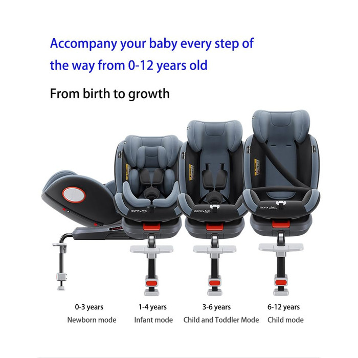 Автокрісло дитяче Magic ZC 360° з регулюванням висоти та нахилу, чорний (без підніжки), оновлена версія C007