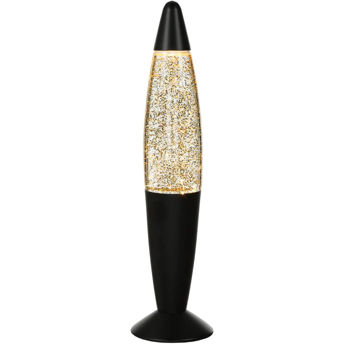 Лампа лава Easylight скло алюміній в міді чорний вітальня H40 см G9 блиск блиск блиск вкл. лампочку ретро настільна лампа для приміщень ANGELINA (чорний матовий, золотий блиск)