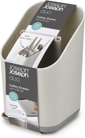 Організатор для ножів та столових приборів Joseph Joseph Duo для кухонної раковини, сірий пластик